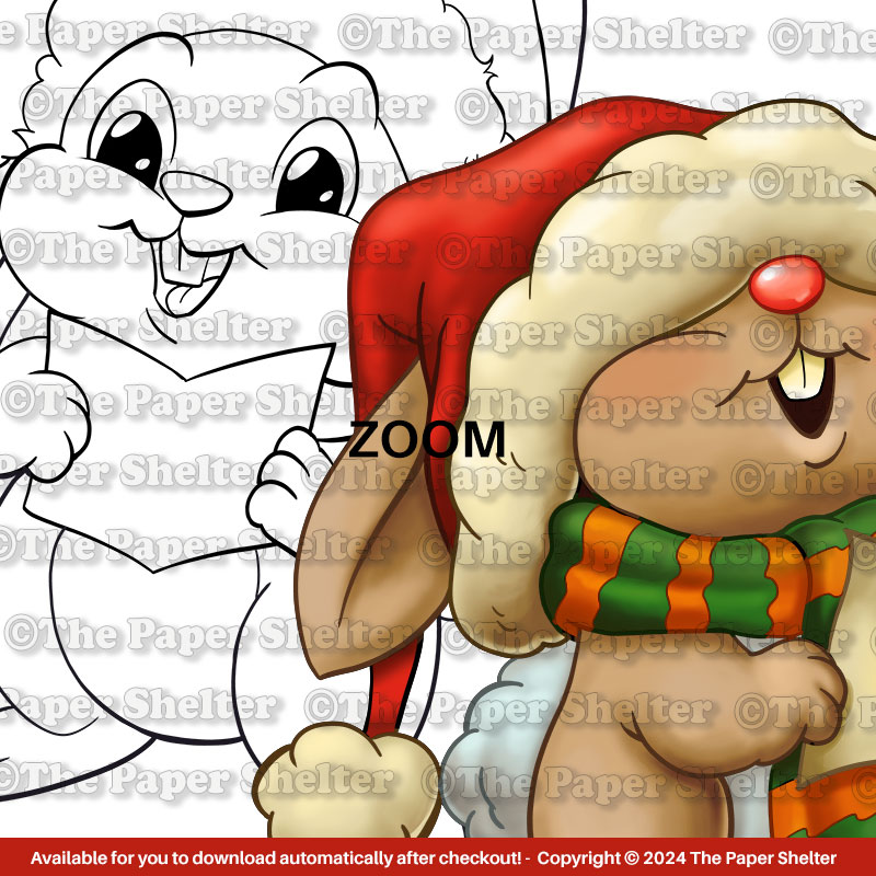 Christmas Carol Bunnies - Digital Stamp