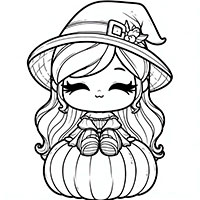 Pumpkinella - Single JPG Coloring Page