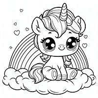 Skybound Unicorn Bliss - Single JPG Coloring Page