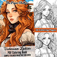 Victorian Ladies - Digital Coloring Book