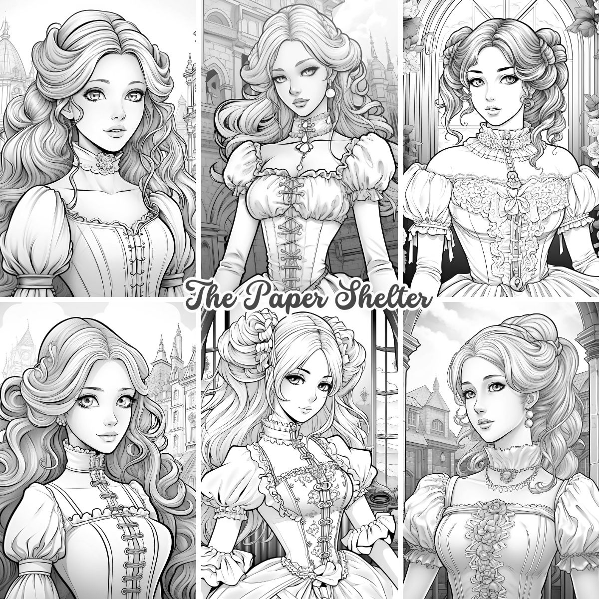 Victorian Ladies - Digital Coloring Book