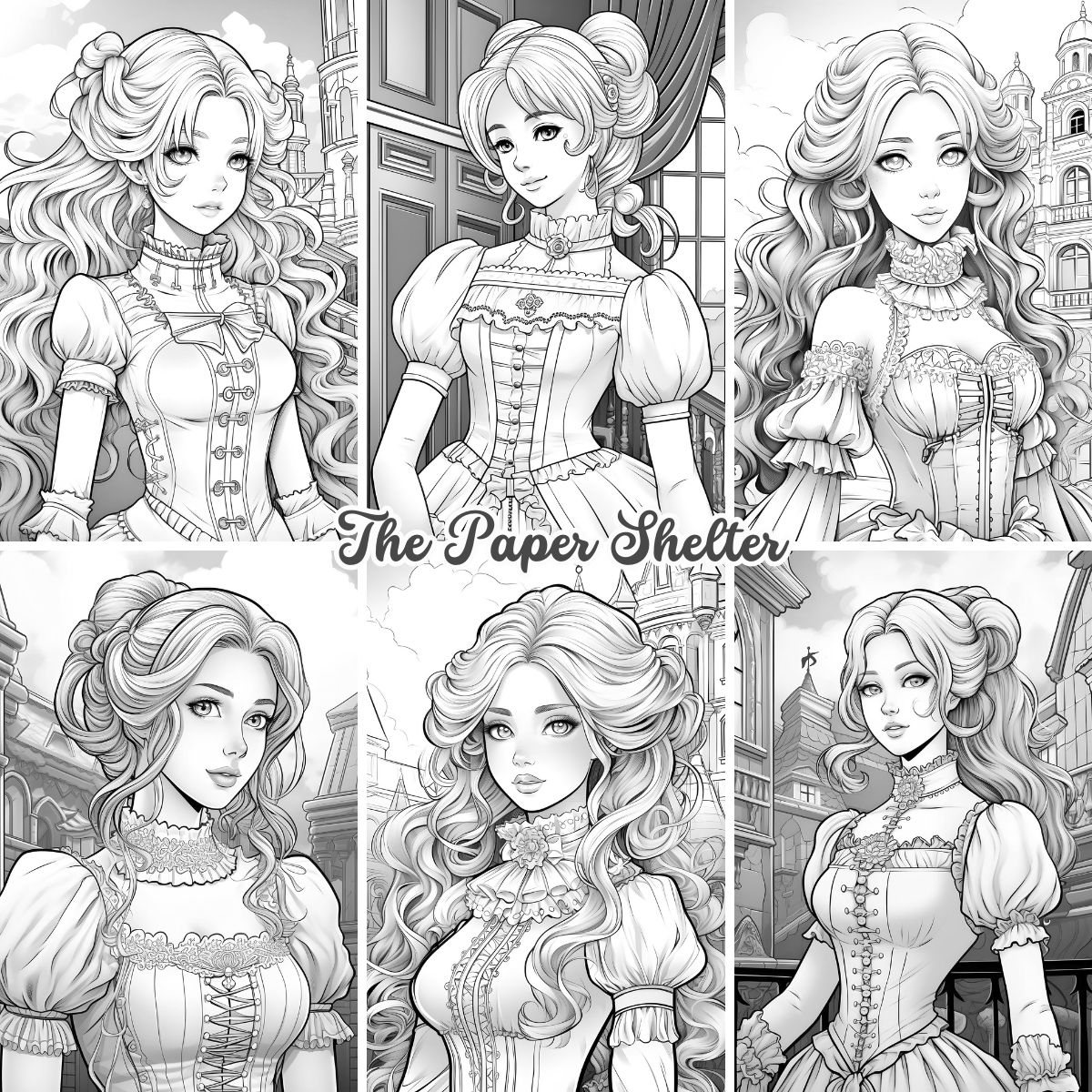 Victorian Ladies - Digital Coloring Book