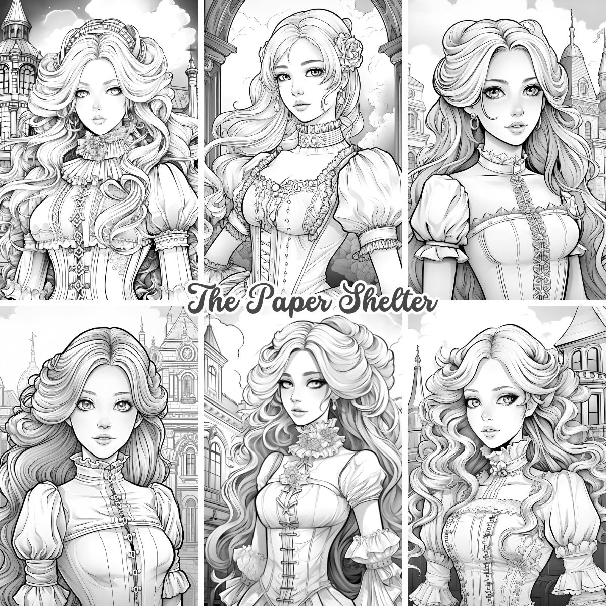 Victorian Ladies - Digital Coloring Book