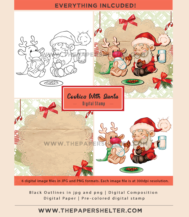 Cookies With Santa - Digital Stamp