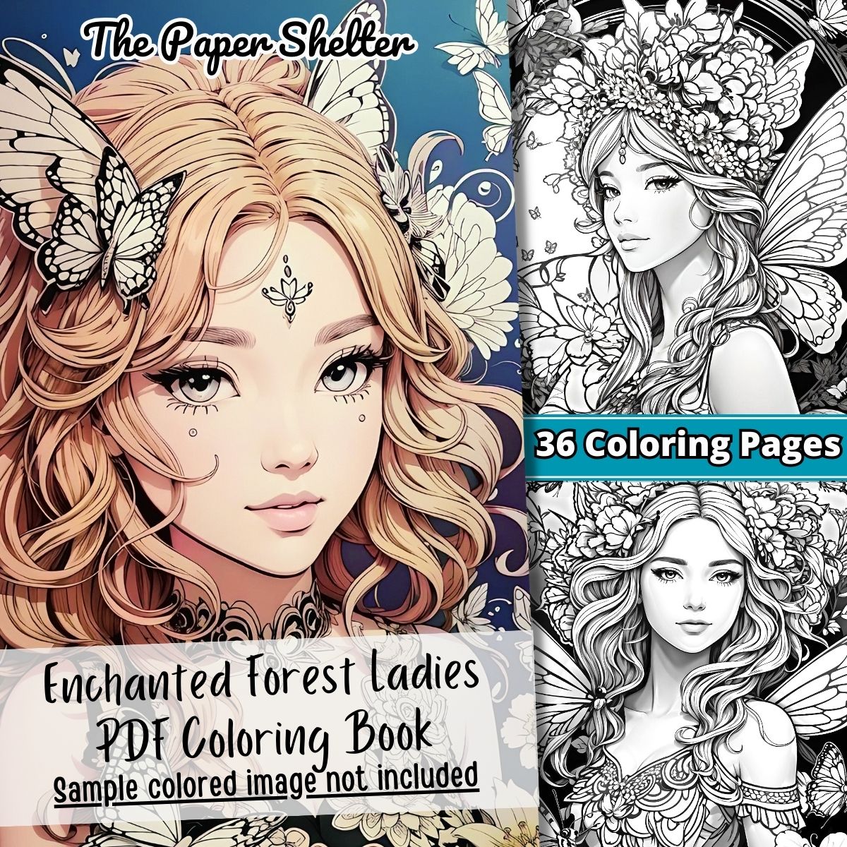 Enchanted Forest Ladies - Digital Coloring Book - Click Image to Close