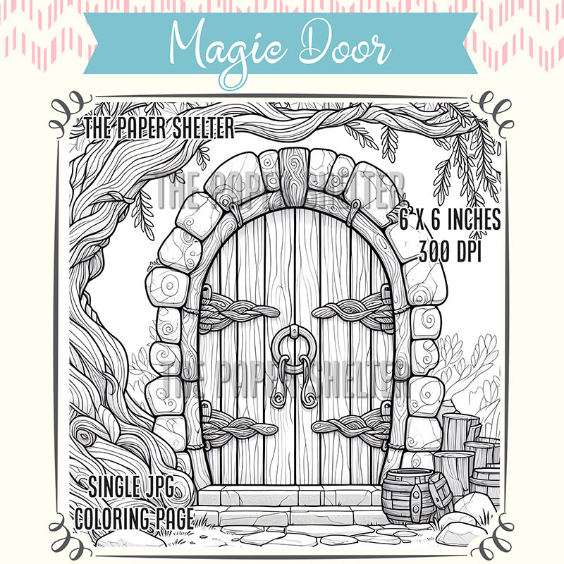 Magic Door - Single JPG Coloring Page - Click Image to Close