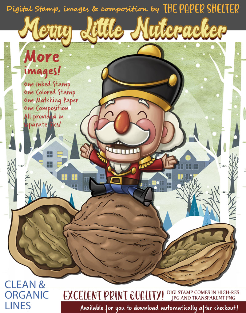 Merry Little Nutcracker - Digital Stamp - Click Image to Close