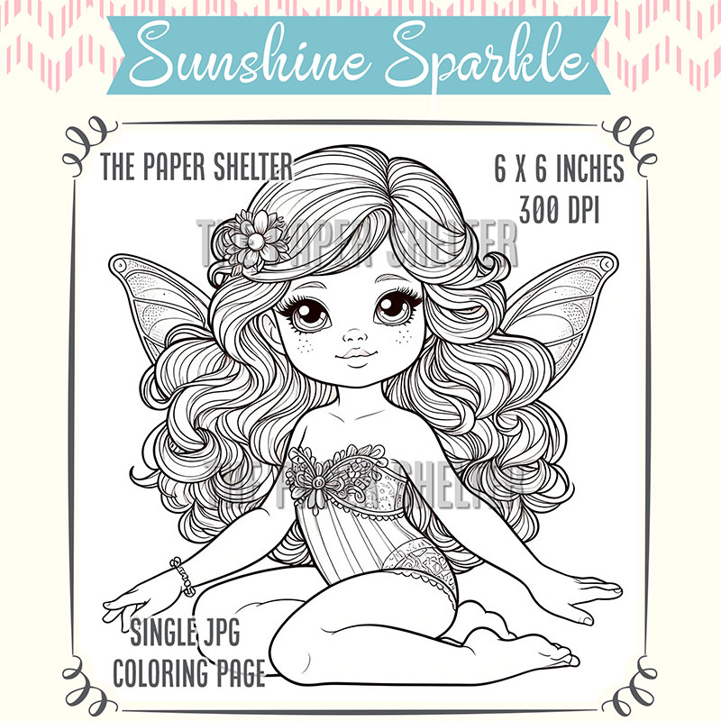 Sunshine Sparkle - Single JPG Coloring Page - Click Image to Close