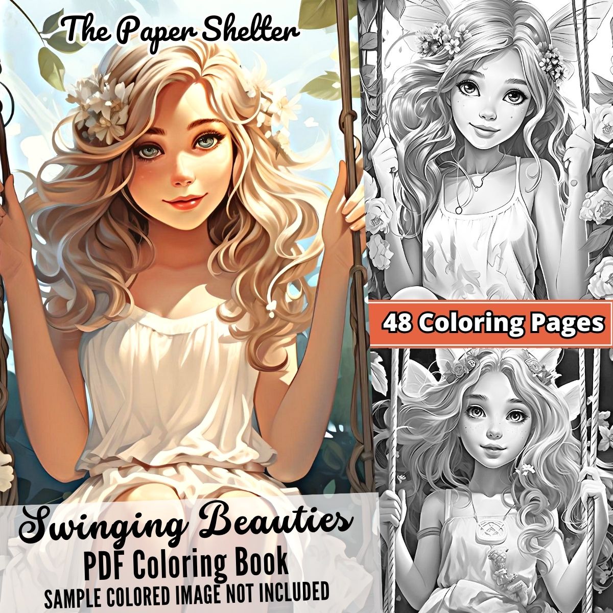 Swinging Beauties - Digital Coloring Book - Click Image to Close