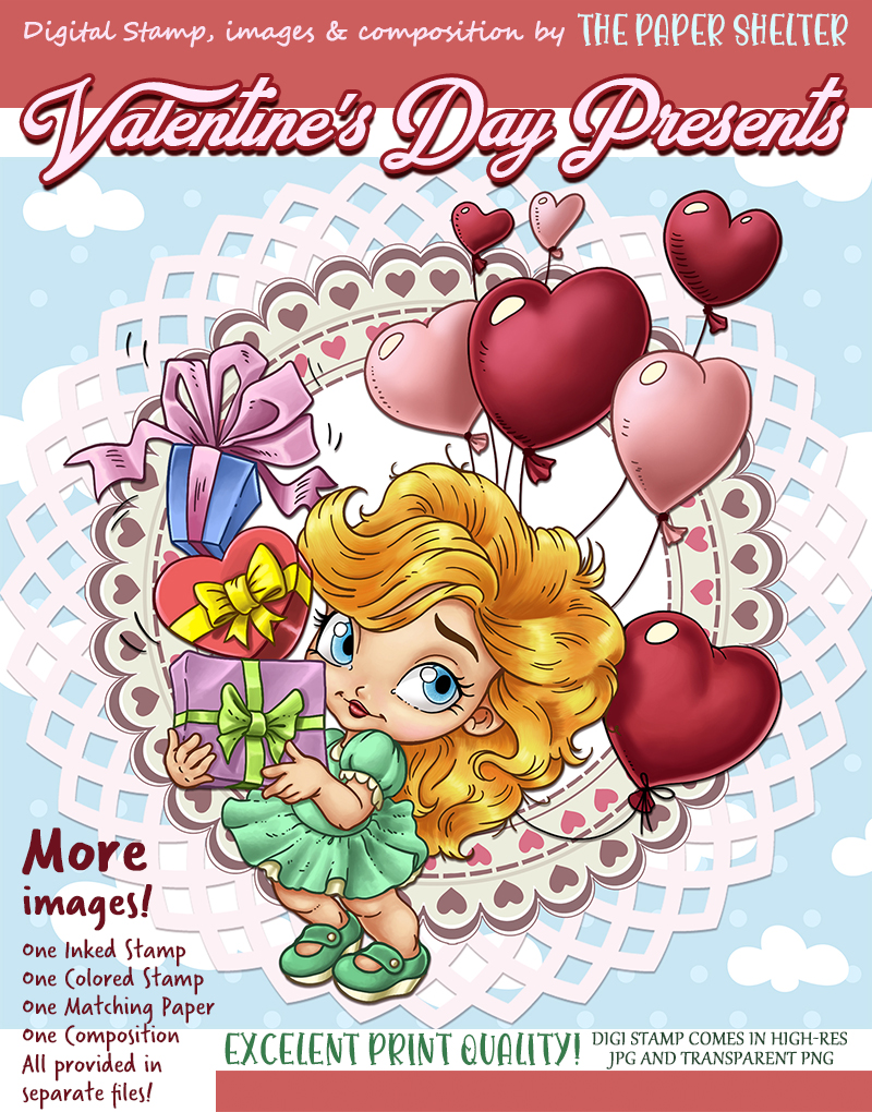 Valentine's Day Presents - Digital Stamp - Click Image to Close