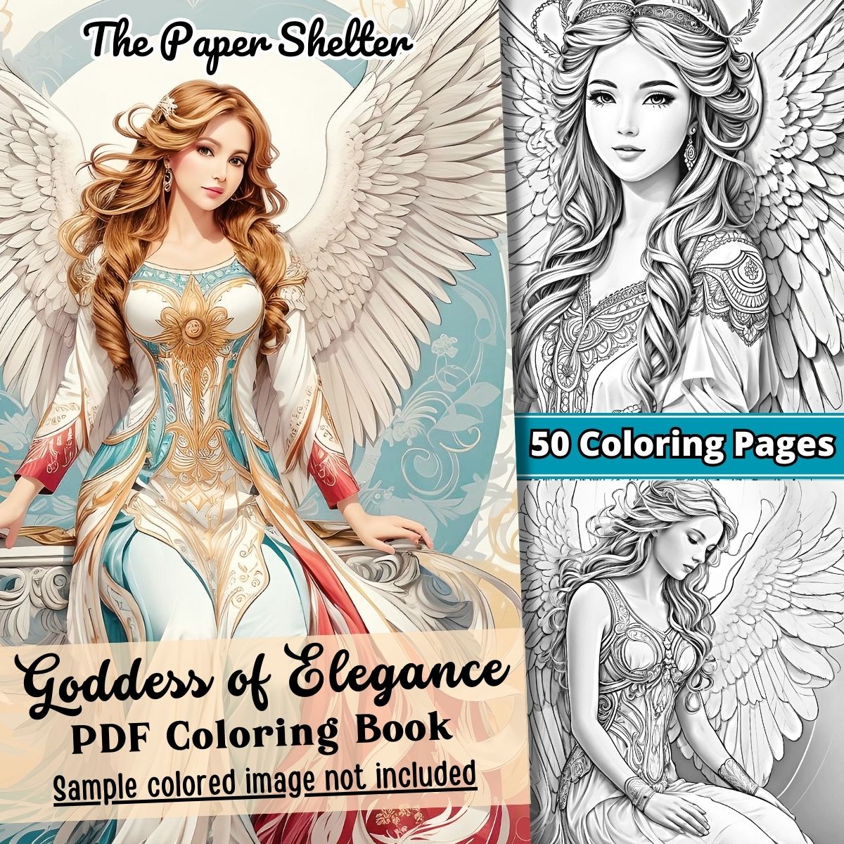 Angelic Grace - Digital COloring Book - Click Image to Close