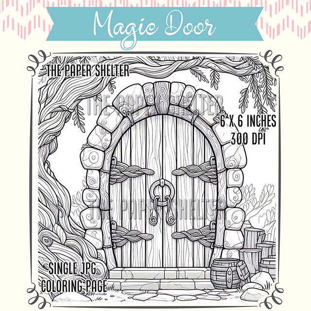 Magic Door - Single JPG Coloring Page