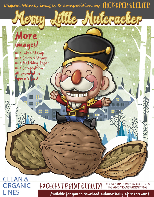 Merry Little Nutcracker - Digital Stamp