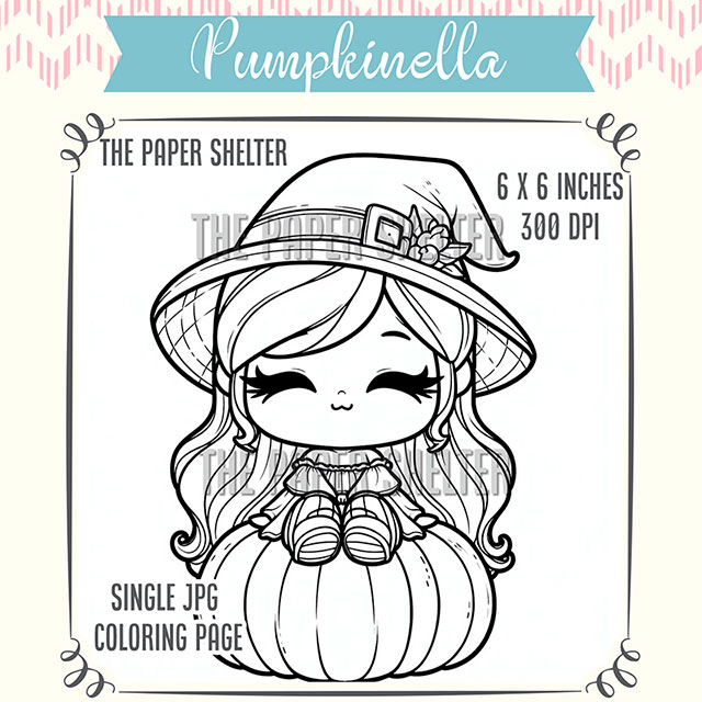 Pumpkinella - Single JPG Coloring Page