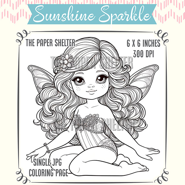 Sunshine Sparkle - Single JPG Coloring Page